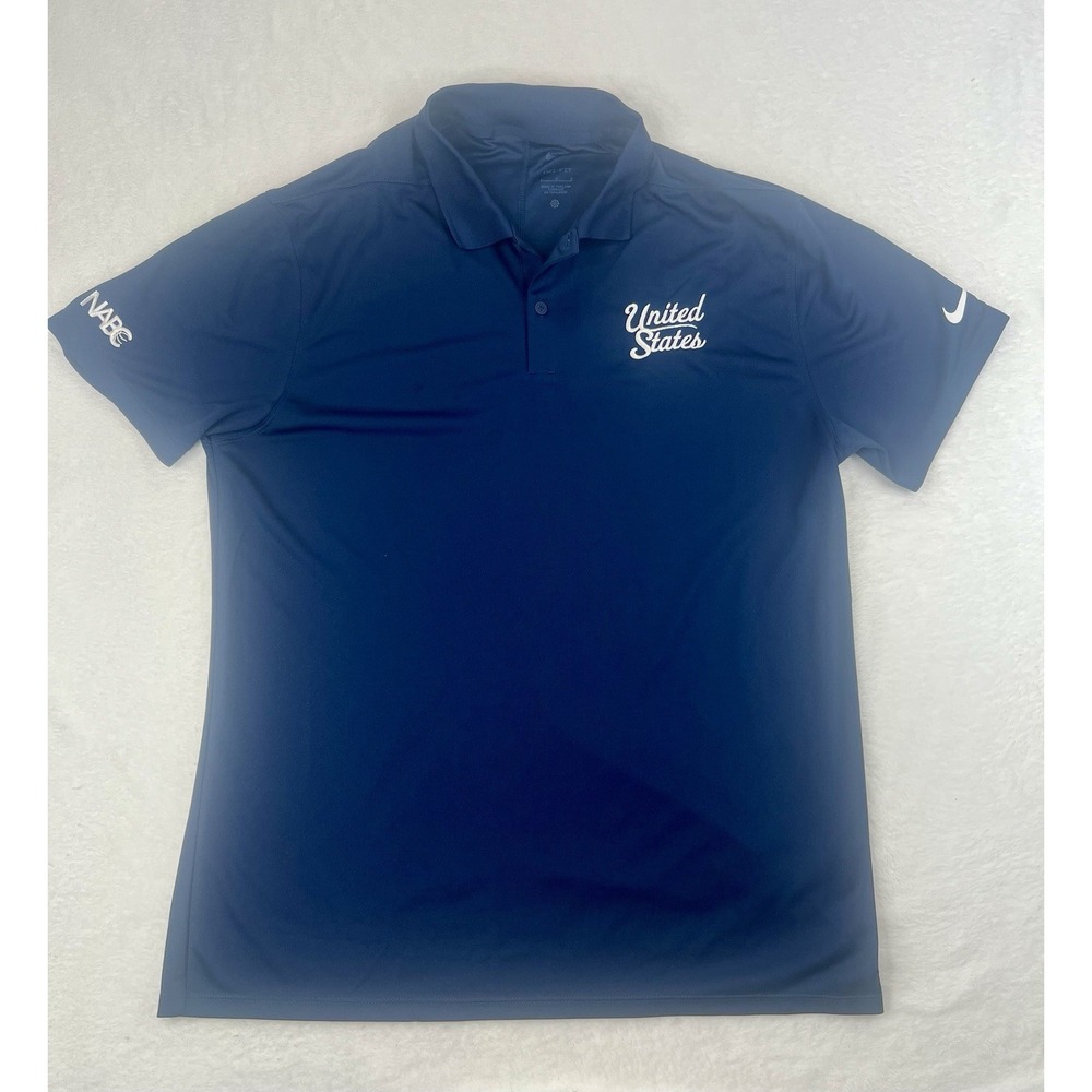Nike United States Team Franchise Coaches Polo Shirt Mens Sz Large NABC Blue